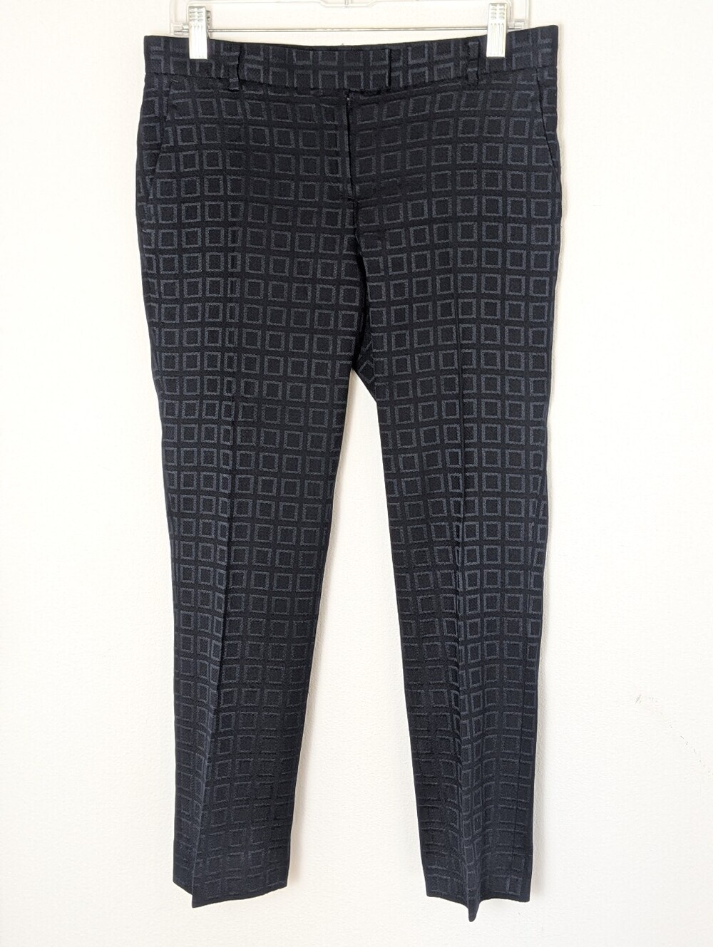 TOMORROWLAND Women's Dress Pants Slim Fit Ankle Length Size M Blue Geometric Euc